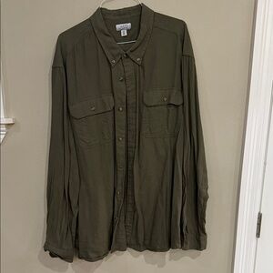 Stylish Olive Button-Down Shirt for Men
